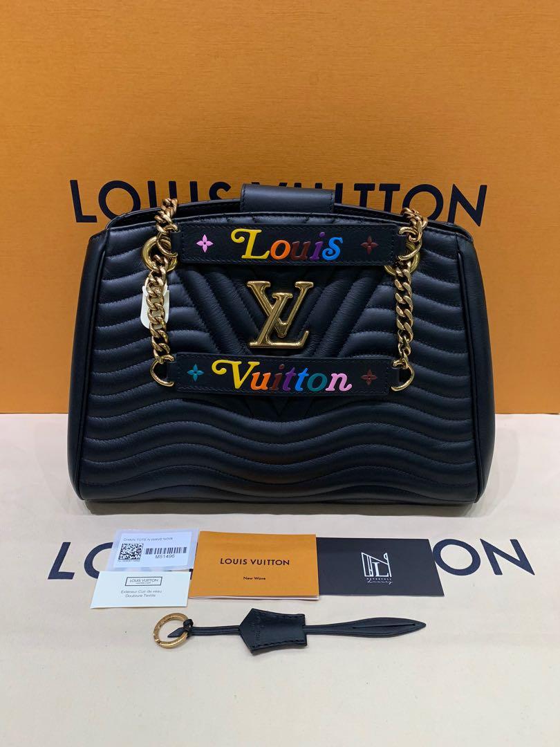 Luis Vuitton Chain Tote New Wave Noir Tote Bag