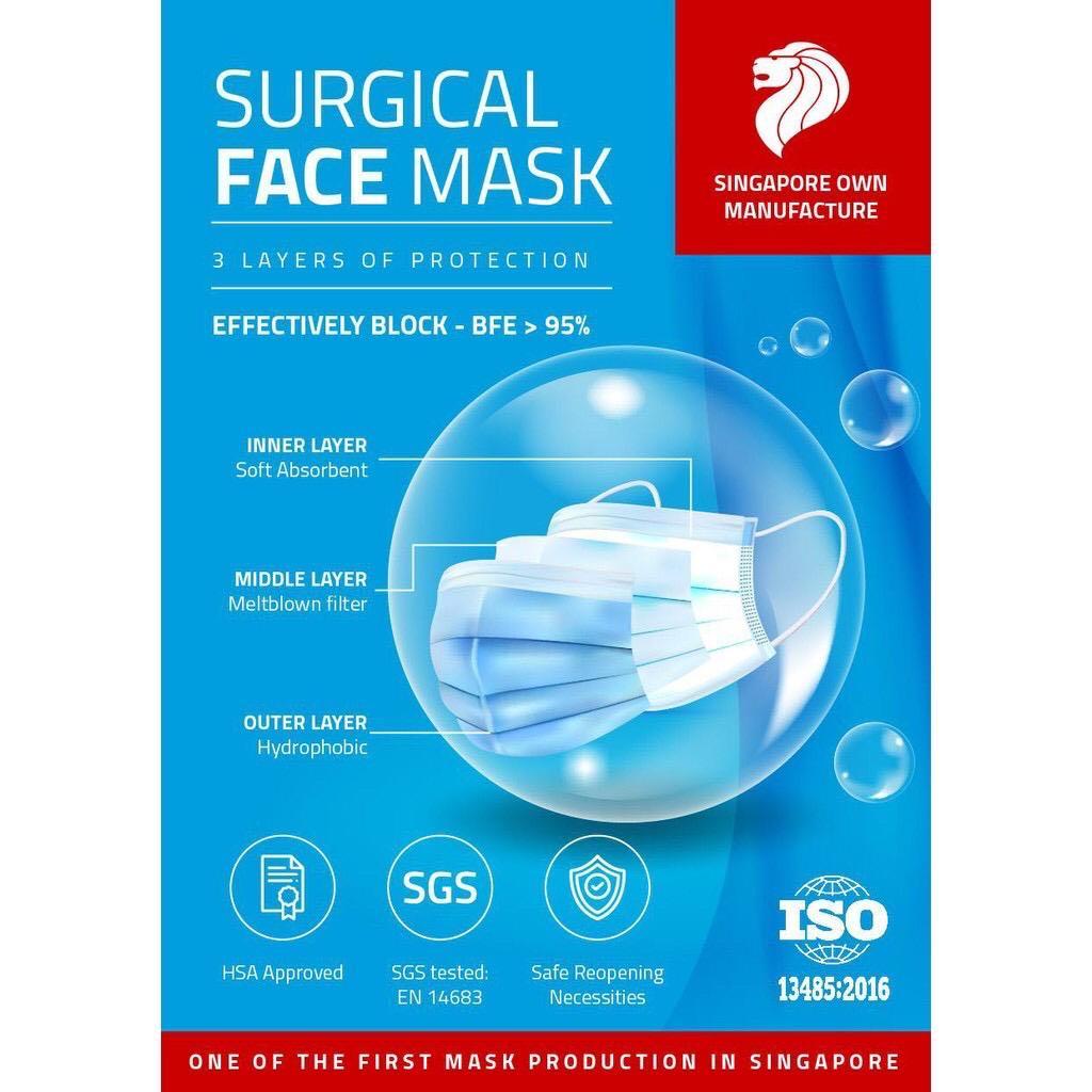 Made in Singapore Duo Med Surgical Mask, Health & Nutrition, Face Masks