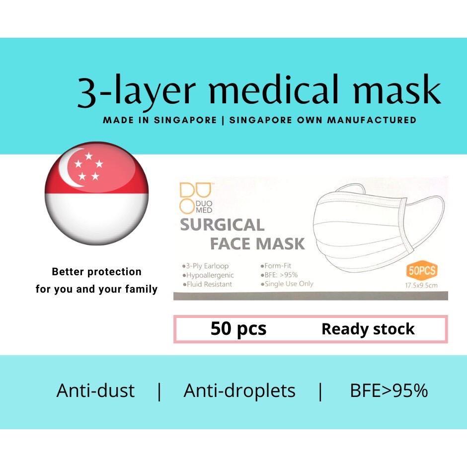 Made in Singapore Duo Med Surgical Mask, Health & Nutrition, Face Masks
