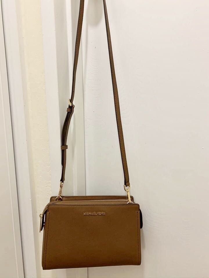 mk brown sling bag