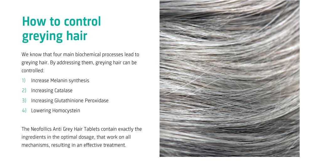 Neofollics Anti Grey Hair Supplement. Stimulate Production of Melanin