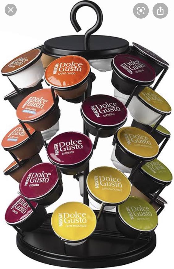 Nescafe Rotating Stand Storage Coffee Capsule Holder Rack Metal Tower For Nescafe Dolce Gusto Coffee Capsules Home Furniture Home Tools And Accessories On Carousell