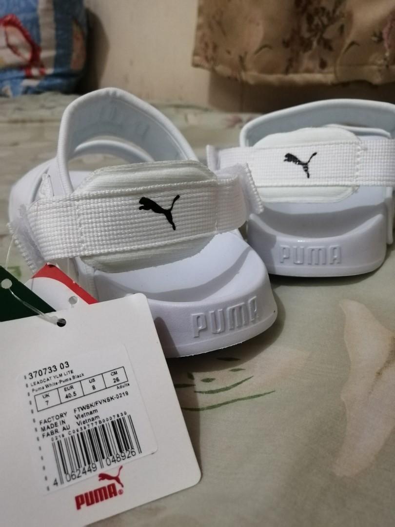 white puma slippers