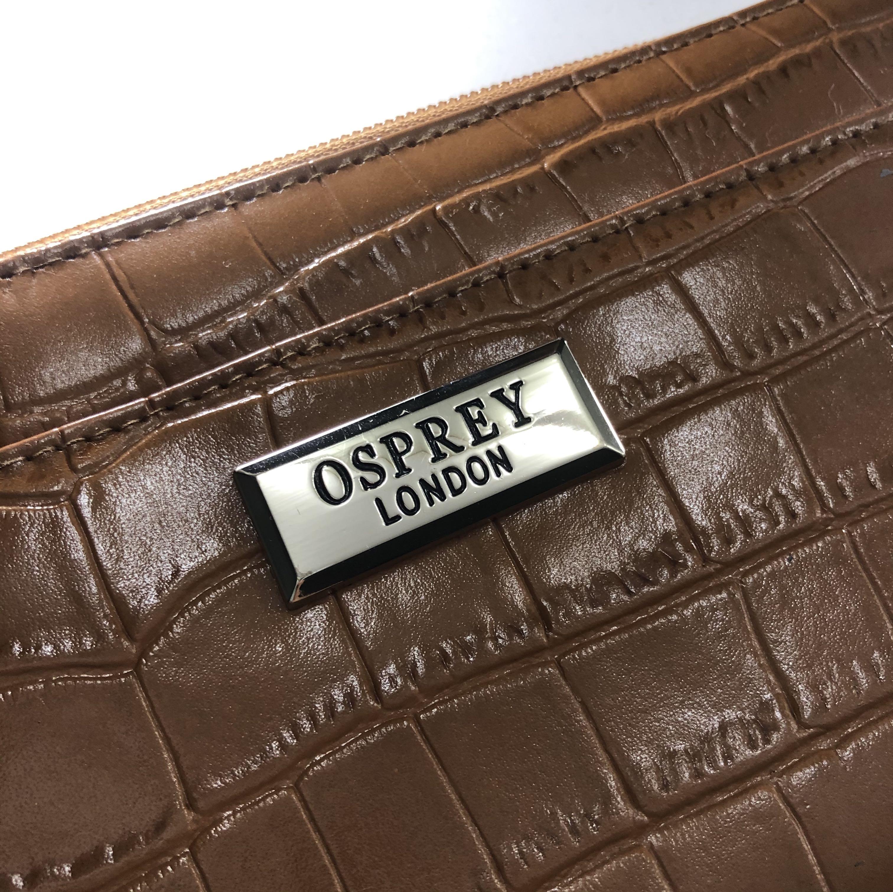 OSPREY LONDON Belle Leather Makeup Bag, Oxblood