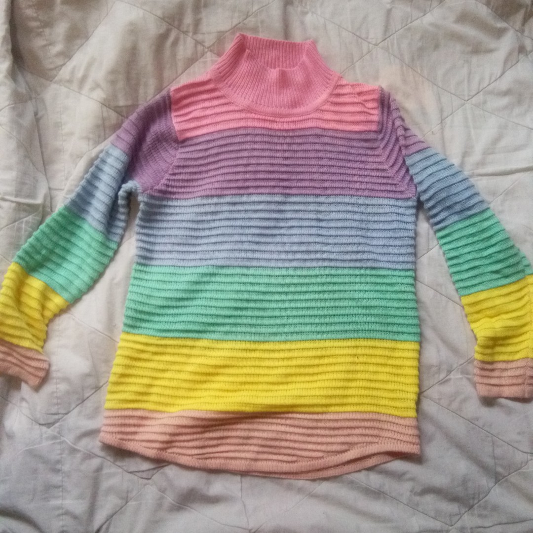 rainbow knit sweater
