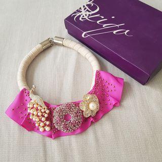 Pink Blink Ribbon Necklace