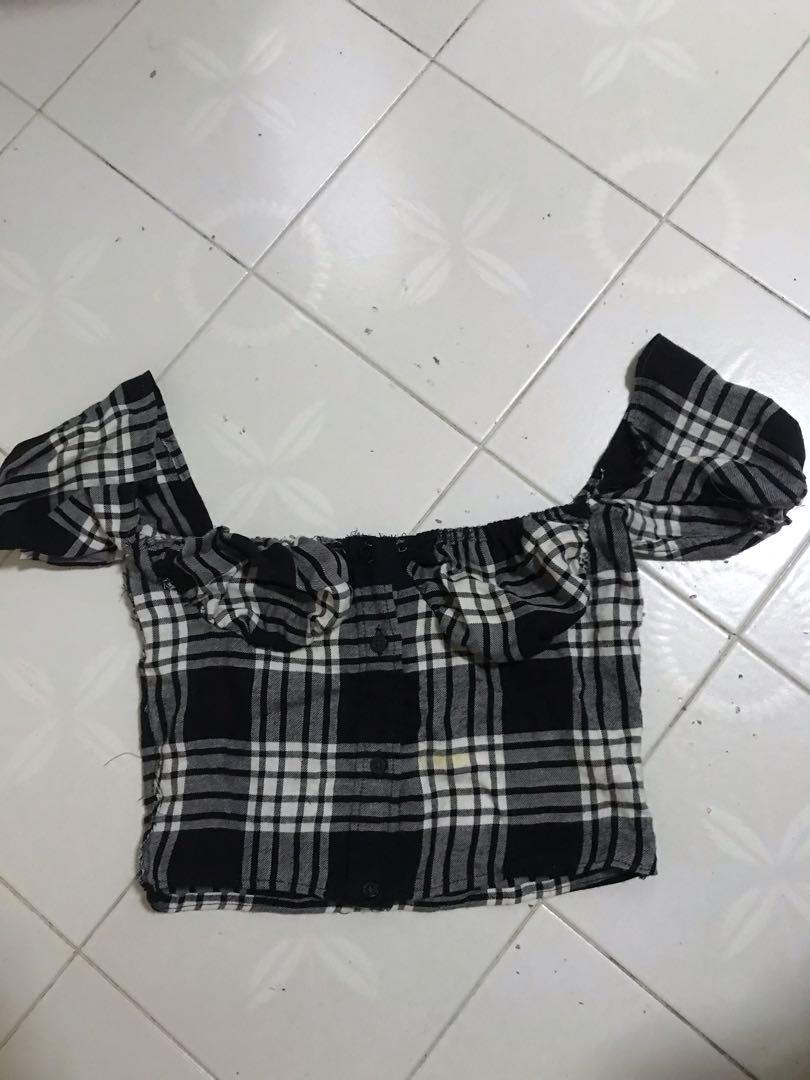 plaid bustier top