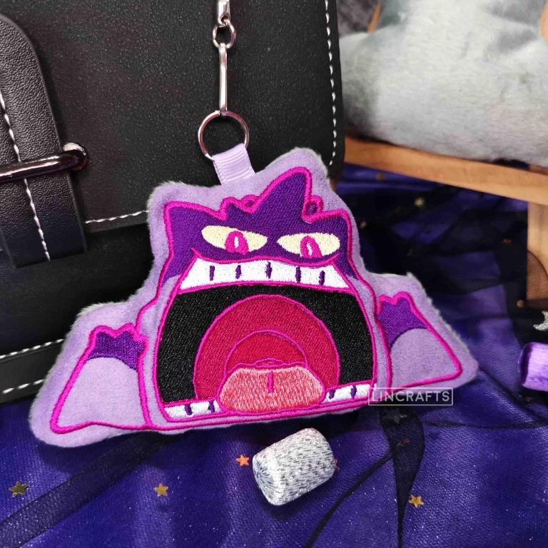 Gigantamax Shiny Gengar: Pokemon Embroidery Plushie Keychain 