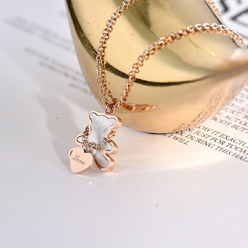 PO FREEPOS Tous inspired Rose Gold Bear Necklace