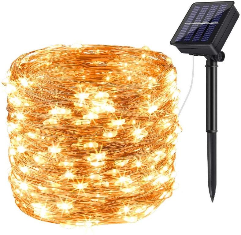 Wmq 32 Solar Fairy Lights Outdoor 72ft 20m 200 Led 8 Modes Solar Powered String Lights Waterproof Garden Lights Copper Wire Lighting Furniture Home Decor Lighting Supplies On Carousell