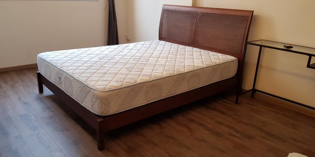 Antique Design Wooden Bed Frame Only Furniture Beds Mattresses On Carousell