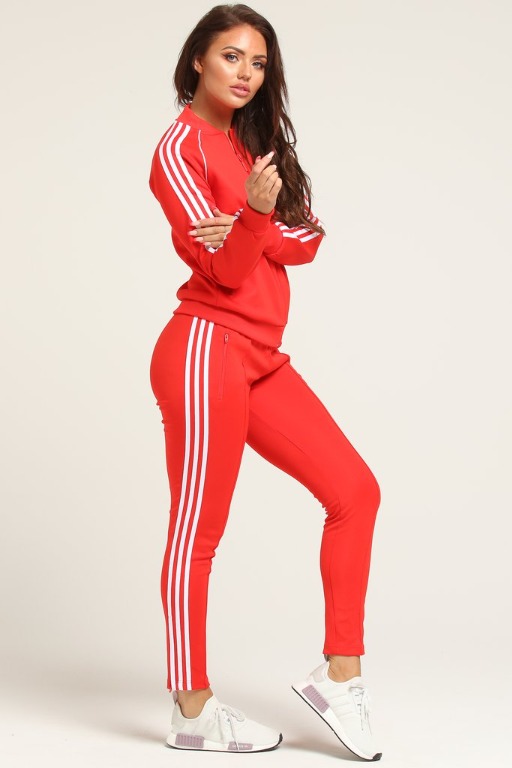 Red ladies adidas tracksuit store