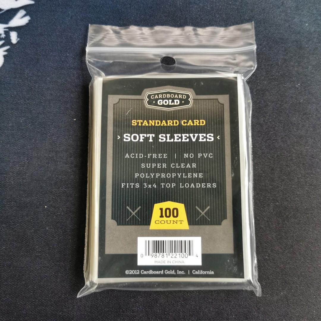 100 Cardboard Gold Premium Standard Card Sleeves – 2 5/8 X 3 5/8, Clear OPP Archival Material, Acid-Free