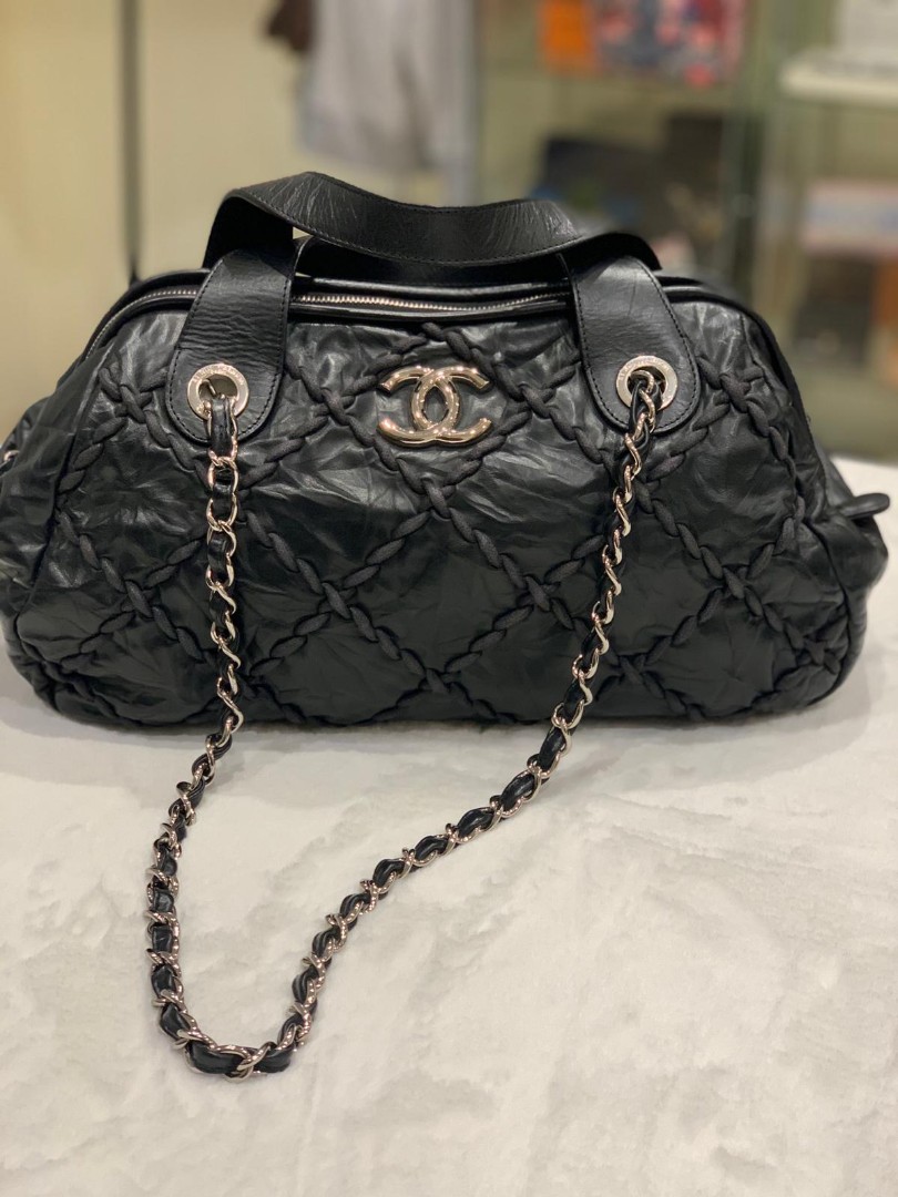 Chanel Quilted Black Caviar Wallet Phone Holder Chain Bag – STYLISHTOP