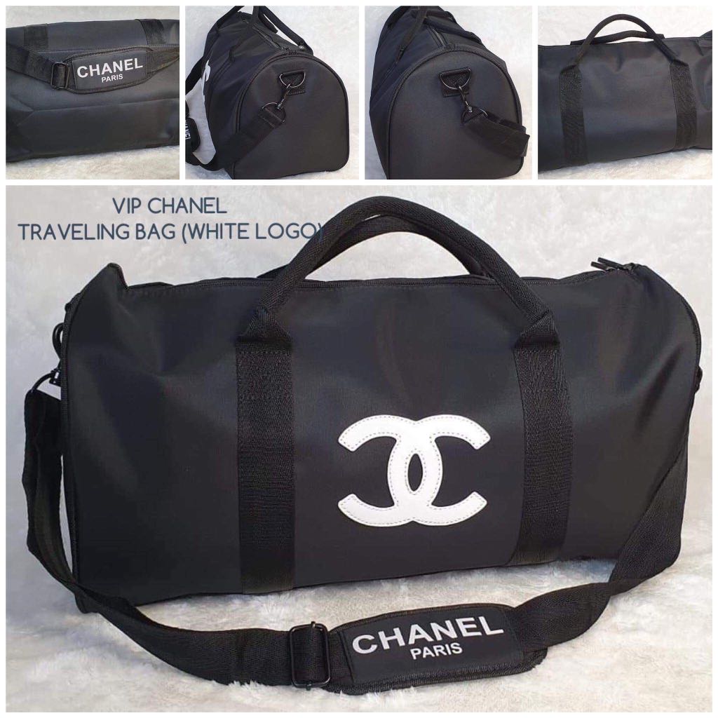 CHANEL VIP GYM/TRAVEL/DUFFLE BAG White Logo, Luxury, Bags