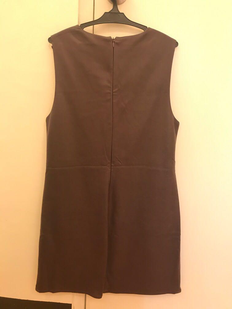 Forever 21 Soft Leather Dress dark brown (Category: Dresses) located in Quezon City. Submitted by chocovanilla25 (Listing ID 1035564892, Image 2). Description: In very good condition Only used once P1999 orig price Dark brown Like new.