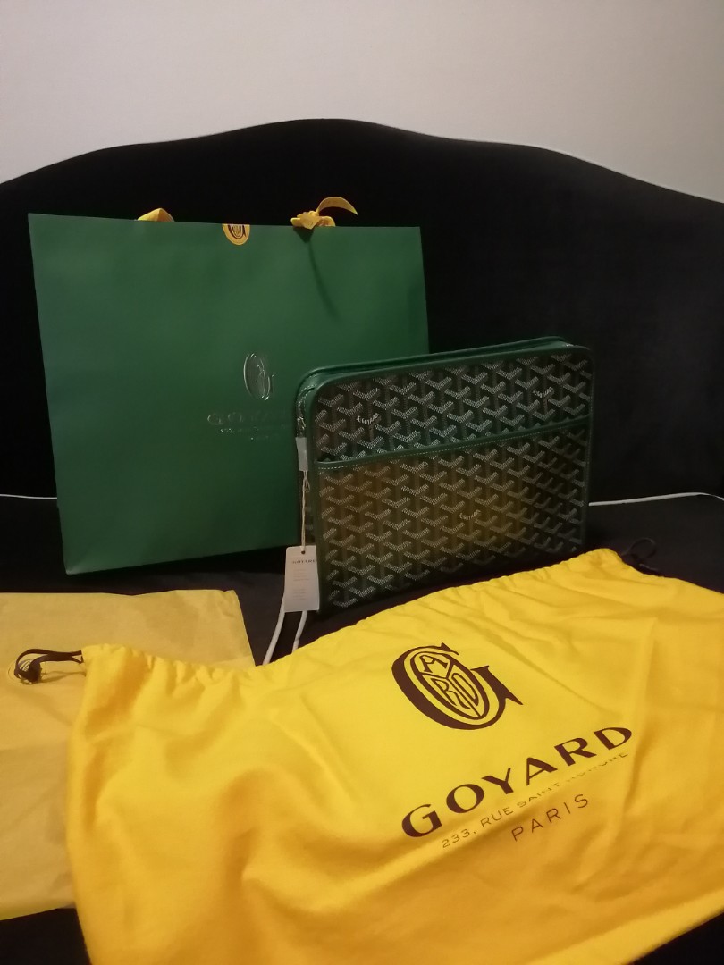 Goyard Senat Pouch MM Green, Men's Fashion, Bags, Belt bags, Clutches and  Pouches on Carousell