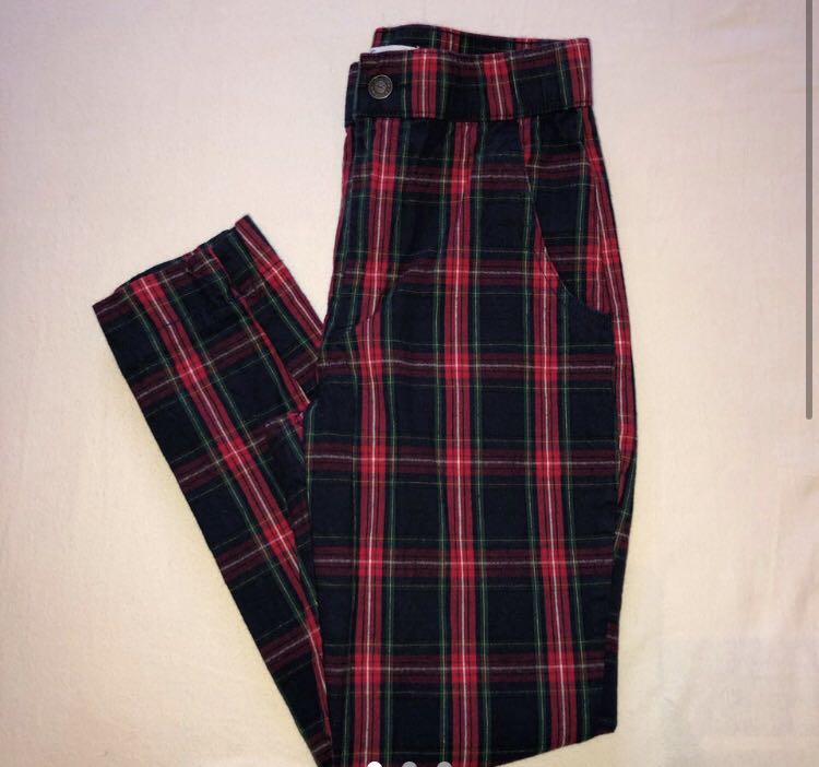 Hollister online plaid trousers