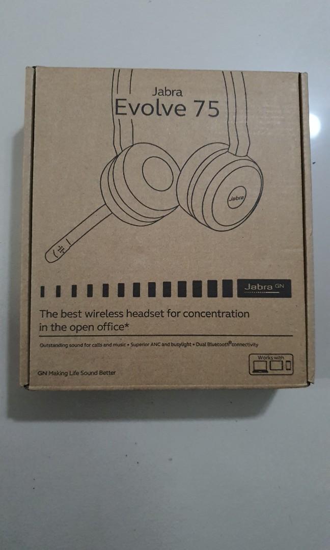 Jabra Evolve 75 (Category: Headphones & Headsets) located in Quezon City. Submitted by versa_electronics (Listing ID 1035693390, Image 3). Description: Jabra Evolve 75 New - Open box (to check contents only) sells for 17k locally free same day delivery within NCR & Rizal areas COD via LBC for Provinces can be arranged.