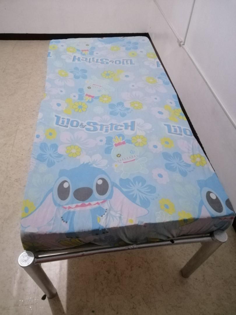 Lilo and stitch Kid's bed (Category: Children's Beds) located in Makati City. Submitted by hassanguadalupetrading (Listing ID 1035689588, Image 3). Description: Diy custom made lilo and stitch bed for kids Inclusive of 6" Foam mattress Lilo and stitch bed sheet Custom made Silver bed frame.