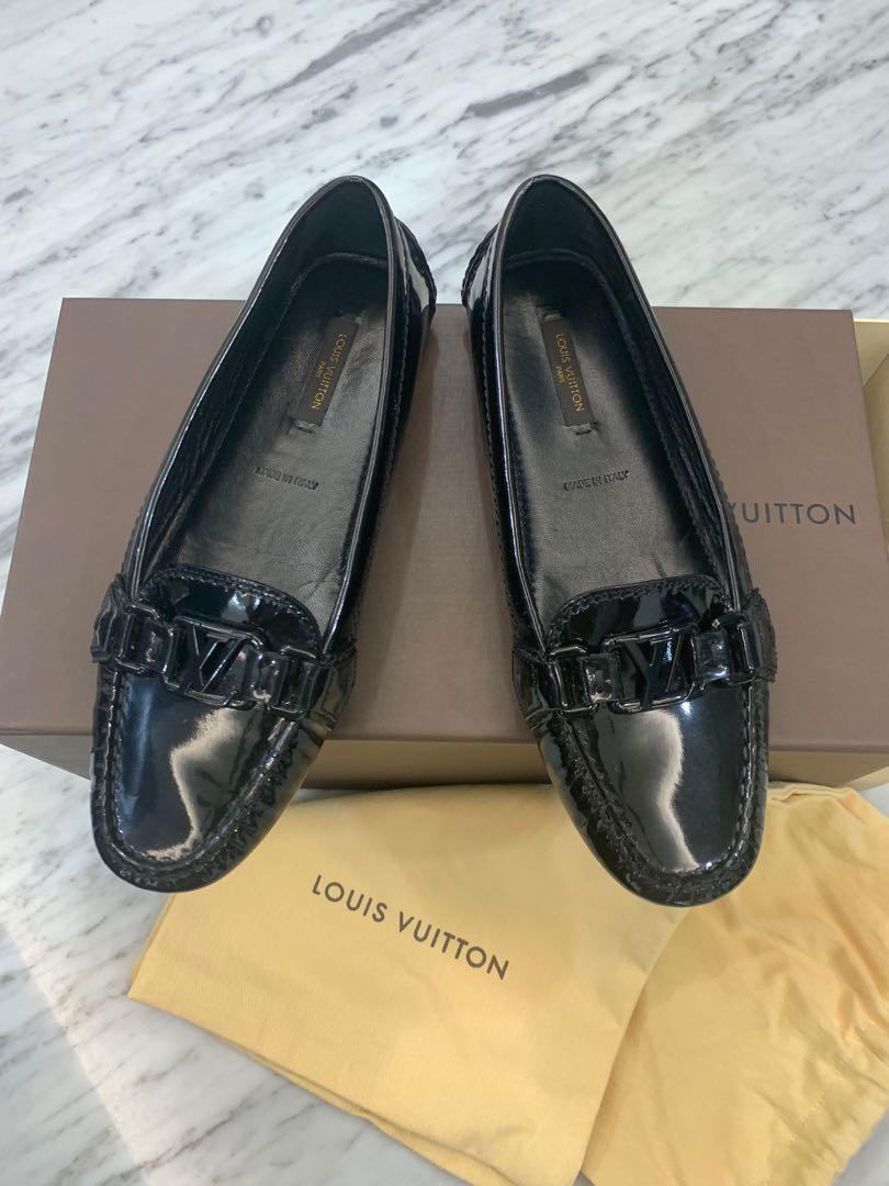 Louis Vuitton Bordeaux Patent Leather Oxford Loafers Size 37.5 Louis Vuitton