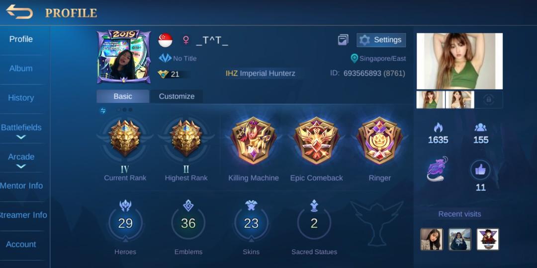 Mobile Legends Account Zilong Epic Skin Price Negotiable Video Gaming Gaming Accessories Game Gift Cards Accounts On Carousell