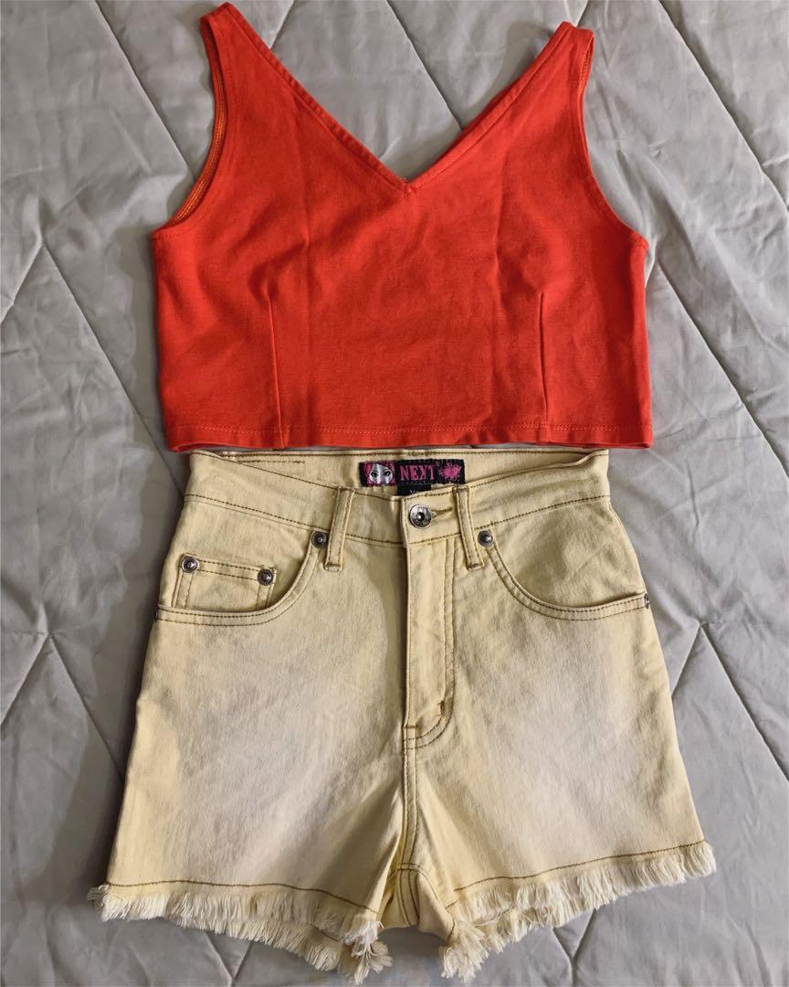 Next high waisted shorts clearance