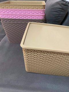 Rattan style plastic baskets