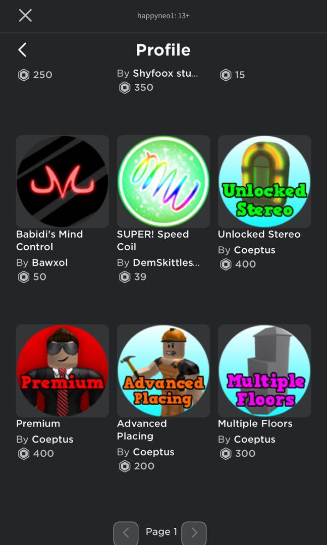 Roblox Account Toys Games Video Gaming In Game Products On Carousell - roblox bloxburg game pass