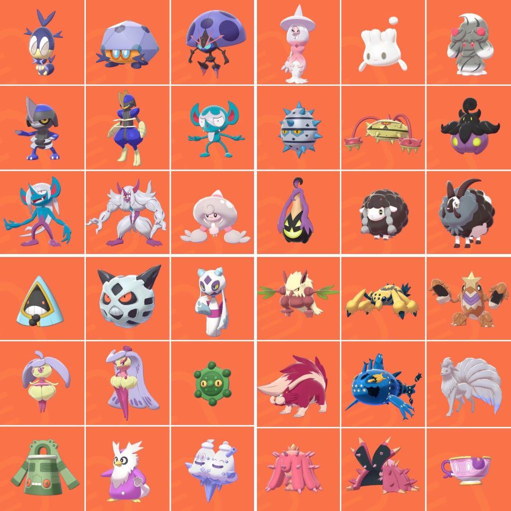 Shiny Pokemon (Pokemon Sword & Shield) (Mainland Galar Pokedex