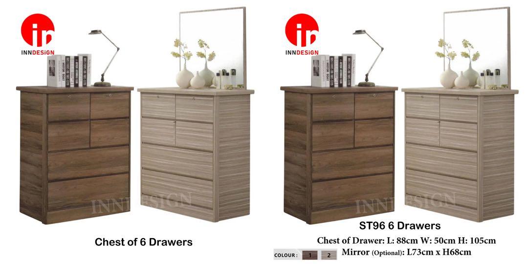 St 96 Chest Of Drawers With 6 Drawers Free Delivery And Installation Furniture Shelves Drawers On Carousell