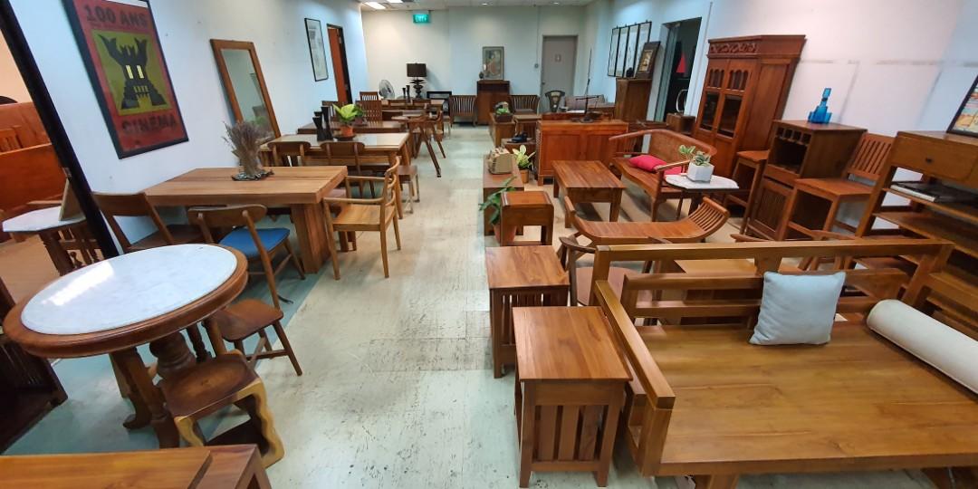Teak Wood Warehouse Clearance Sale Furniture Tables Chairs On Carousell