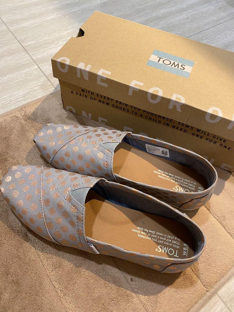 Toms rose gold discount polka dot shoes