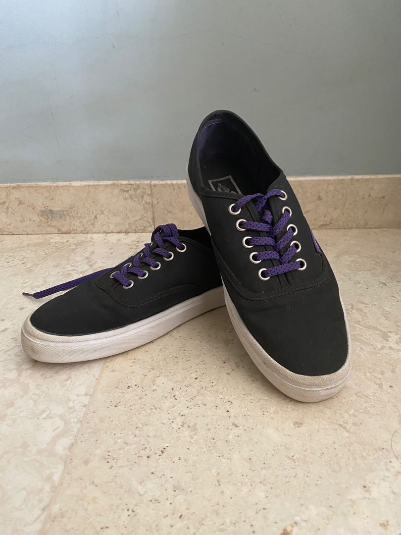 purple black shoes