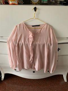 Zara baby pink blouse
