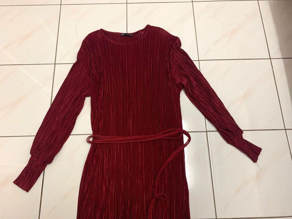 zara red maxi