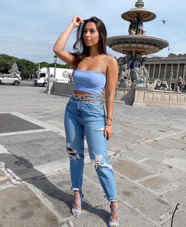 Zara blue strappy crop top Clearance