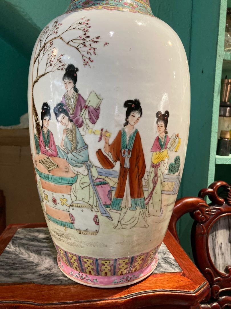 中國景德鎮制粉彩人物花瓶, 傢俬&家居, 家居裝飾, 家居裝飾- 其他 ...