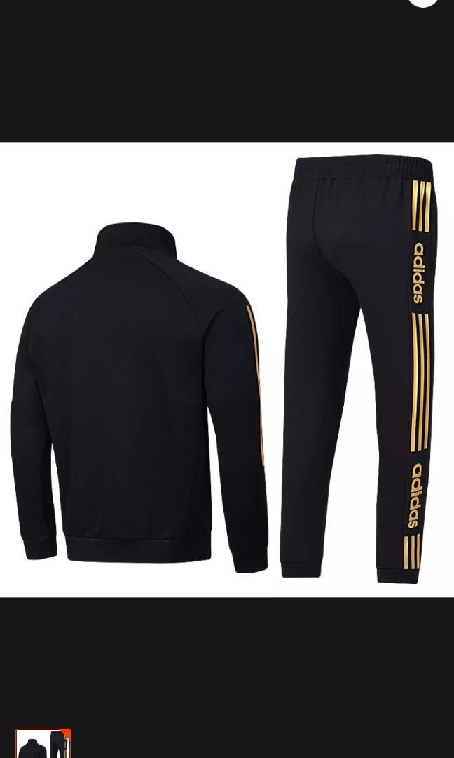 Mudret øve sig pop Adidas Black Gold Tracksuits Jacket (Limited Edition), Men's Fashion,  Activewear on Carousell