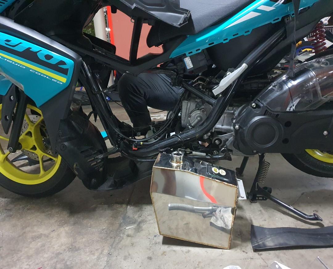 Aerox tank installation, Motorcycles, Motorcycle Accessories on Carousell