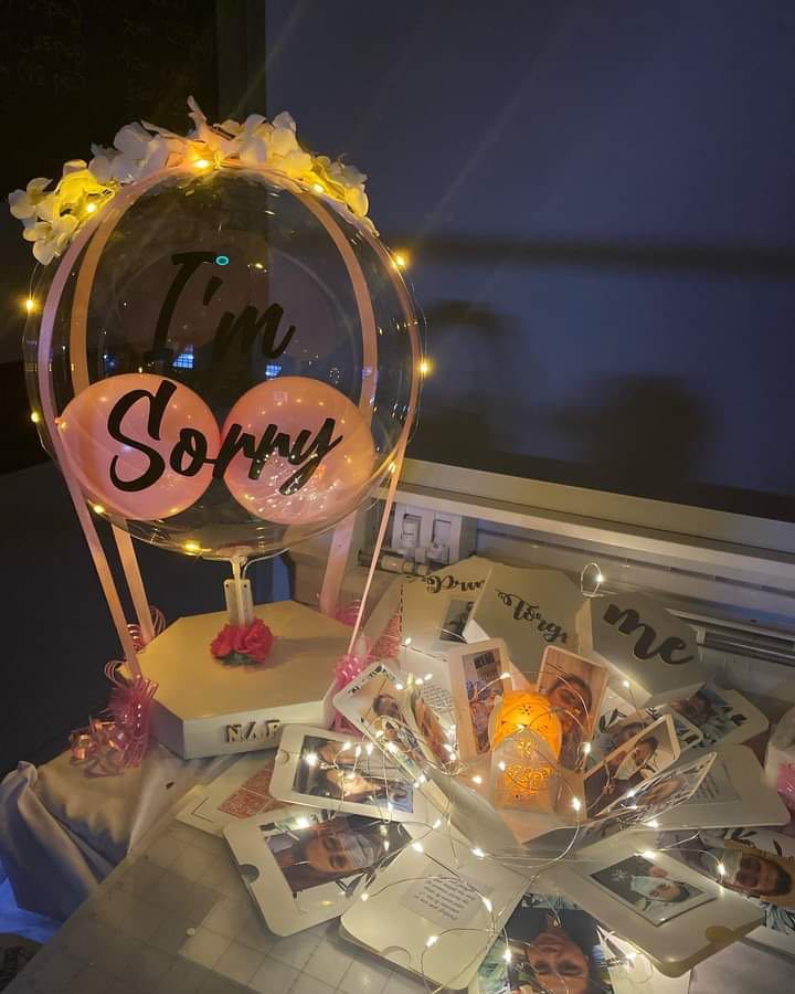 Apology Explosion Box+ Hot air balloon, Design & Craft, Others on Carousell