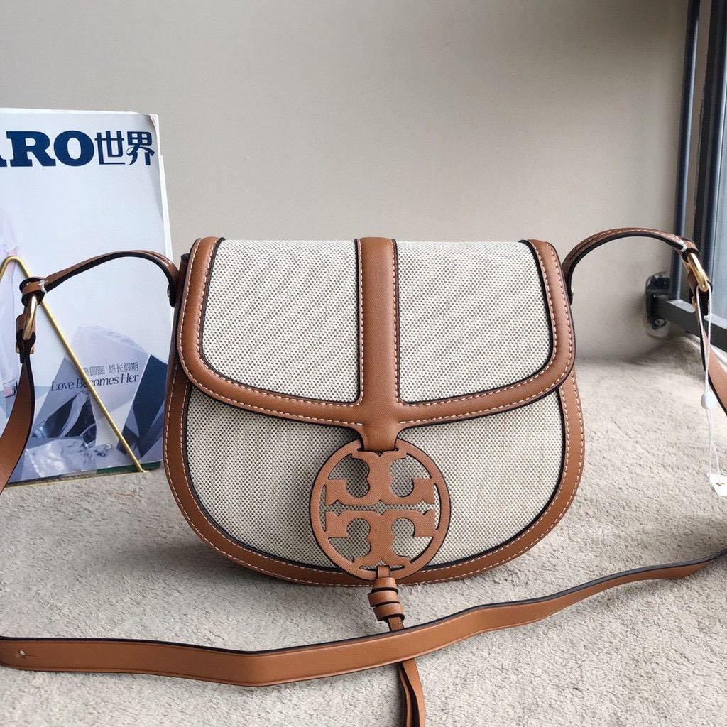 Tory Burch Miller Canvas Quadrant Saddle Bag