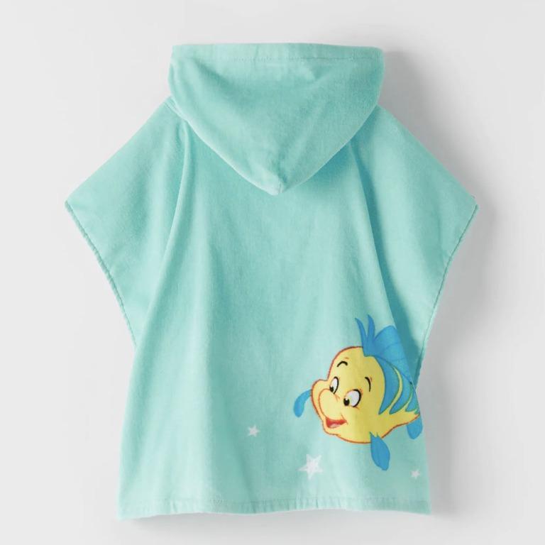 Authentic ZARA Kids Girls x Disney The Little Mermaid Hooded Beach