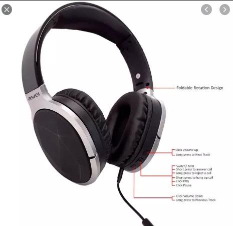 awei a799bl foldable gaming wireless headphone
