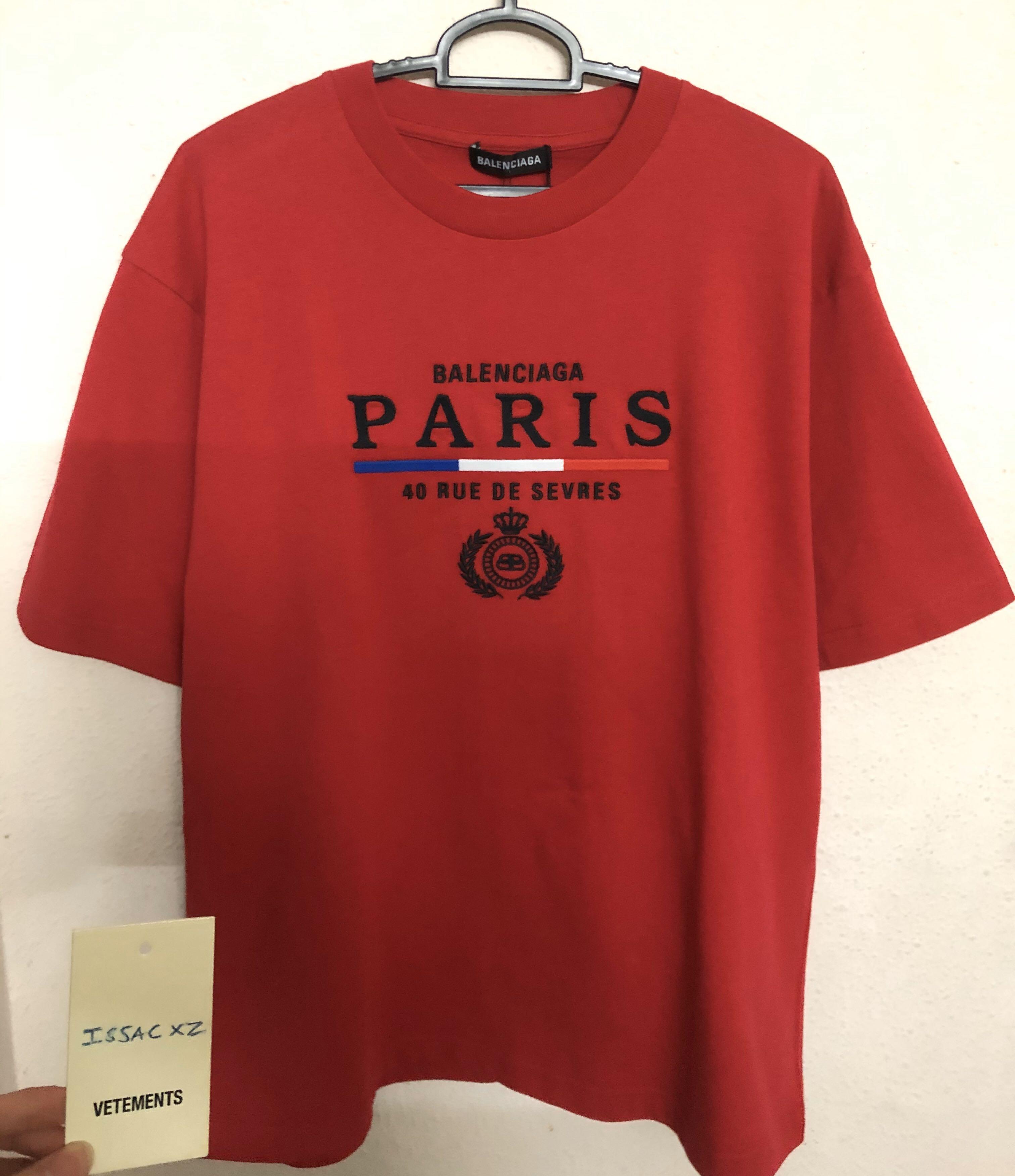 balenciaga paris embroidered tee