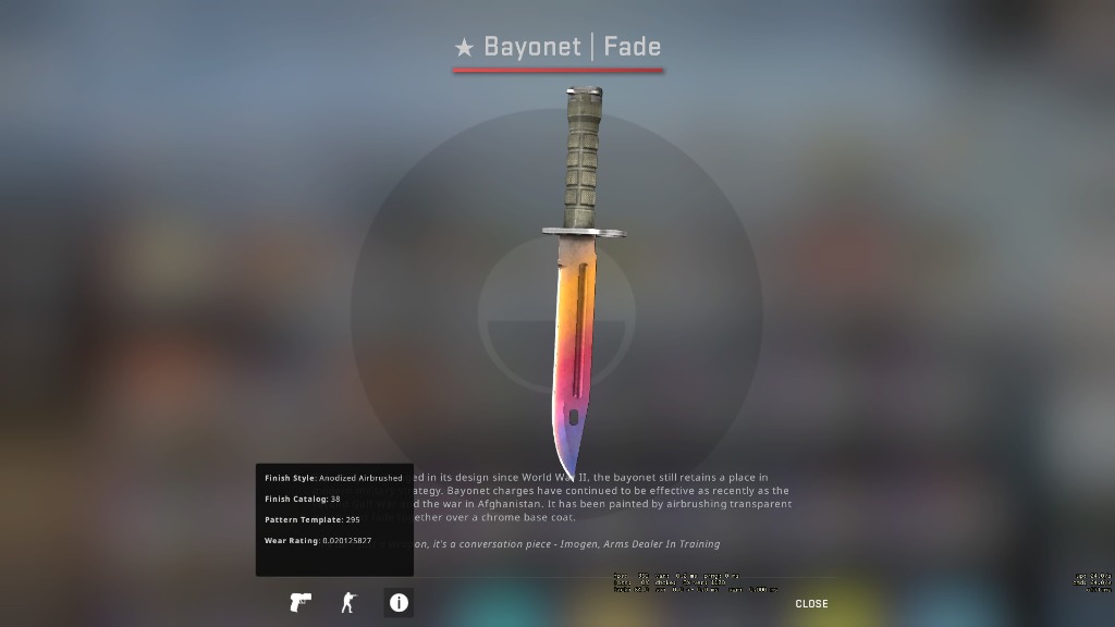 CSGO RARE Bayonet Fade FN 95% FADE STEAL, Video Gaming, Gaming ...