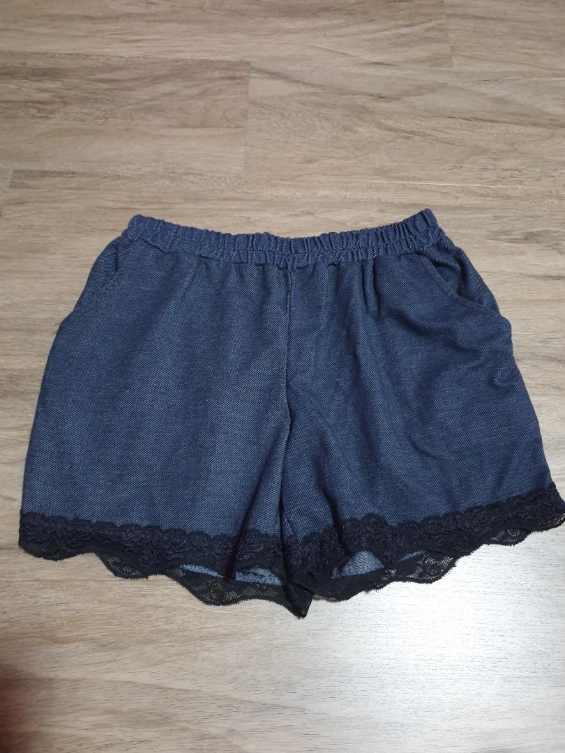 Blue lace shorts clearance