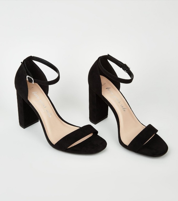 Block sandal heels black hot sale