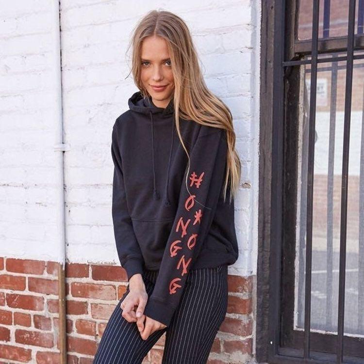 black christy hoodie brandy melville, Women's Fashion, Tops, Other Tops on  Carousell