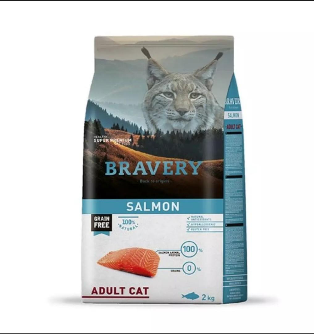 Offer Bravery Salmon Adult Dry Cat Food 2kg Grain Gluten Free Makanan Kucing Pet Supplies Pet Food On Carousell